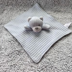 Snugly Baby Bear Lovey Boy Security Blanket Blue Teddy Boy Toy Gift 100% Cotton